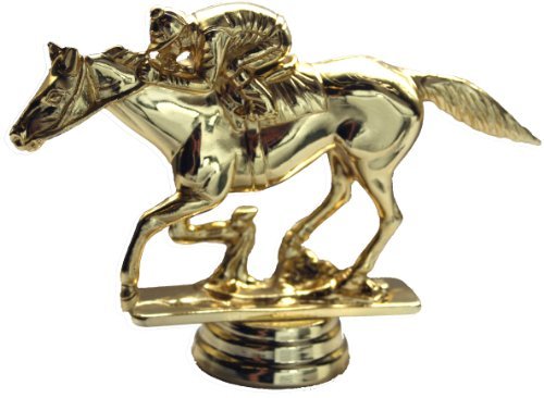 Horse and Jockey Gold Figure
