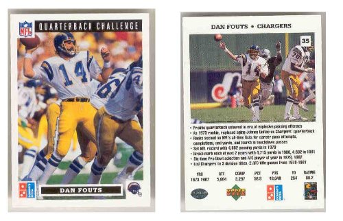 Dan Fouts Sand Diego Chargers Limited Edition Upper Deck Quarterback Challenge NFL Football Card
