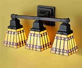 LAMPS BEAUTIFUL Craftsman Mission Prairie Corn Three Light Vanity Wall Sconce by Meyda Tiffany--Excellent customer service--see our feedback.