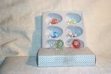 Snail MINI sized Art Glass common Garden salad eater figurines assorted colors 6 pc. lot