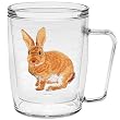 Rabbit (Amber) 18 oz Insulated Coffee Mug, Clear