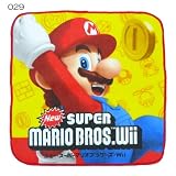 スーパーマリオブラザーズWii◎ミニタオル【029（イエロー）】☆ゲームキャラクターグッズ（ハンカチ）通販☆【Made in Japan】