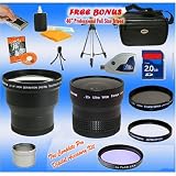 Professional Tokina 3x Telephoto & 0.22X Ultra Fisheye Wide Angle Lens + 2GB SD Memory Card MEGA Kit for Canon A570 A590