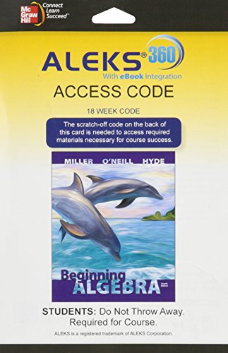 ALEKS 360 Access Card (18 weeks) for Beginning Algebra