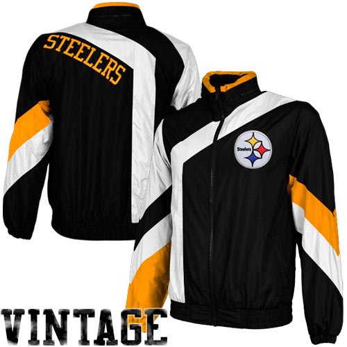NFL Mitchell & Ness Pittsburgh Steelers One on One Windbreaker Jacket - Gold/Black/White (X-Large) at Amazon.com