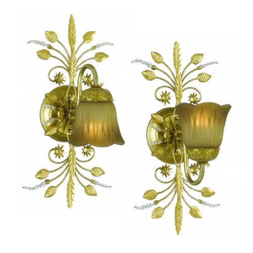Primrose Collection Gold One Light Wall Sconce