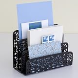 DesignIdeasBrocadeLetterHolder,Black