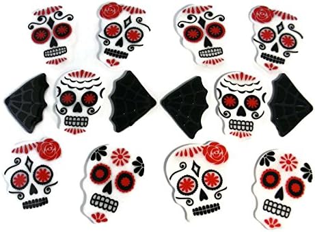 Sugar Skulls Gel Clings for Windows, Mirrors or Glass - 10 count
