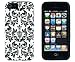 DandyCase 2in1 Hybrid High Impact Hard Black Flower Pattern + Silicone Case Cover For Apple iPhone 5S & iPhone 5 + DandyCase Screen Cleaner