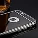 For iPhone 6 Plus Case, Roybens Luxury Metal Air Aluminum Bumper Detachable + Mirror Hard Back Case 2 in 1 Cover Ultra-Thin Frame for Apple iPhone 6 Plus(5.5) - Retail Packaging(Black)