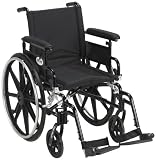 Drive Medical PLA418FBFAARAD-SF Viper Plus GT Wheelchair with Flip Back Adjustable Height Arms with Various Front Rigging, Black