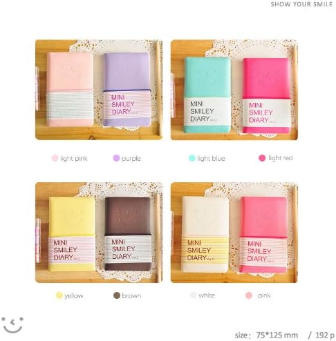 Gray Size 75 x 125mm Mini Smiley Diary Smile Surface Notebook