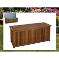 Massive Auflagenbox Holz mit Innentasche Kissenbox Gartenbox Hartholz