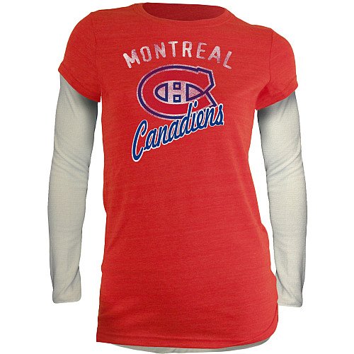 Old Time Hockey Montreal Canadiens Women's Sadie Long Sleeve Thermal Fooler T-Shirt Large