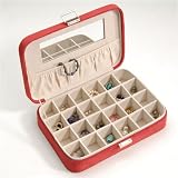 Jewelry and Travel Earring Case - Red Suede