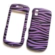 Samsung Instinct S30 M810 Sprint Rubberized Snap On Protector Hard Case Image Cover Black & Purple Zebra