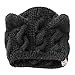 DEESEE Beanie Hat Unisex Baggy Beret Winter Warm Cat Ears Hemp Knitted Hat
