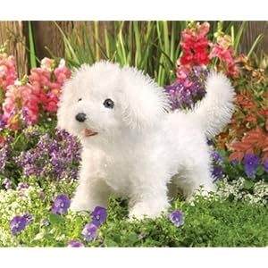 Plush Bichon Frise Puppet 10 by Folkmanis