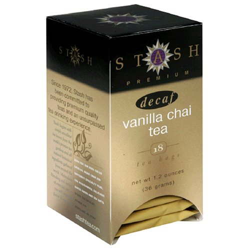 Stash Premium Decaf Vanilla Chai Tea, Tea Bags, 18-Count Boxes (Pack of 6) by Stash