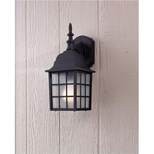 Minka Lavery Lights 8717-66 Medium Wall Mount Light - Black Bridgeport Outdoor Lighting by Minka Great Outdoors
