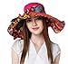 Packable Reversible Shapeable Extra Big Brim Floppy Sun Hat UPF 50+ Sun Protection Travel Beach Bucket Hat -Rose