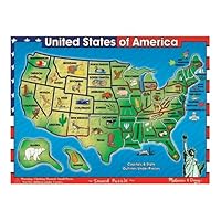 Melissa and Doug Deluxe Wooden USA Map Sound Puzzle