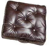 Homescapes - Faux Leather - Arm Chair - Booster Cushion - Chocolate Brown - 100% Cotton Supportive Filling - 10cm Lift for Easy Sitting - Good during Pregnancy, Post Operation or Natal Comfort