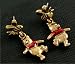 Search : Super Cute Authentic © Disney Winnie The Pooh & Bee Dangle Stud Earrings Gold Tone