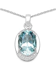7.5 Carat Genuine Blue Topaz 925 Sterling Silver Pendant