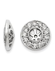 14k White Gold White Diamond Earrings Jackets. Carat Wt- 0.551ct