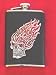 Search : Stainless Steel Flask Black Leather with Pewter Jewel Eyed Flaming Skull