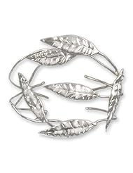 Silver wrap bracelet, Windblown Leaves
