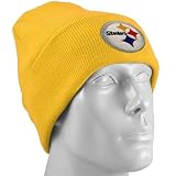 NFL Men's End Zone Cuffed Knit Hat - K010Z (Pittsburgh Steelers, One Size Fits All)