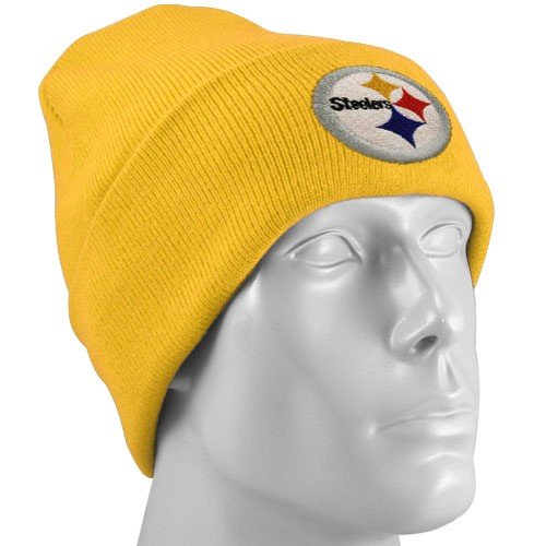 NFL Men's End Zone Cuffed Knit Hat - K010Z (Pittsburgh Steelers, One Size Fits All)