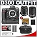 Nikon D300 Digital SLR Camera with Nikon 18-55mm AF-S DX VR Lens + Nikon 55-200mm AF-S DX VR Lens + MB-D10 Battery Grip + 4GB Card + EN-EL3e Battery + Case + Cameta Bonus Accessory Kit