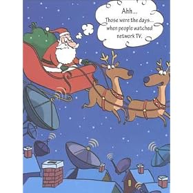 Paper Magic Holiday Spice Christmas Cards - Santa and Satellite TV - Set of 18