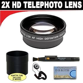 2x Digital Telephoto Professional Series Lens + Lens Adapter Tube (If Needed) + Lenspen +...