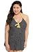 Torrid Plus Size Black and Yellow One Piece Halter Swimsuit with Skirt