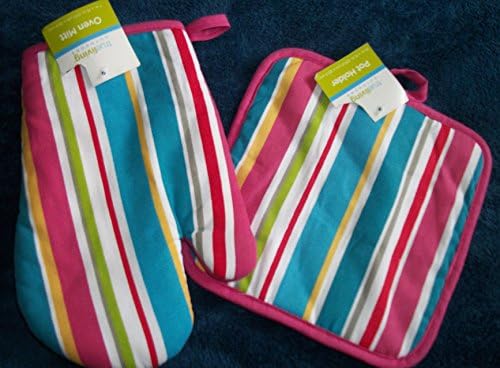Colorful Stripes Pot Holder Set
