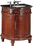 IMAGE OF Chelsea 26 Inch Antique Cherry Sink Cabinet with Black Granite Top, BLACK 26