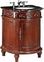 Chelsea 26 Inch Antique Cherry Sink Cabinet with Black Granite Top, BLACK 26"W, ANTIQUE CHERRY