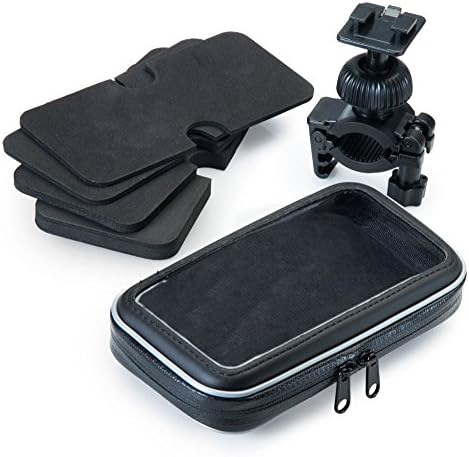 Rugged and Lightweight Gomadic Handlebar Mount designed for Nokia 6101i 6102i 6103i - Padded Weatherproof Zipper Pack for Bicycle or Motorcycle Handlebars