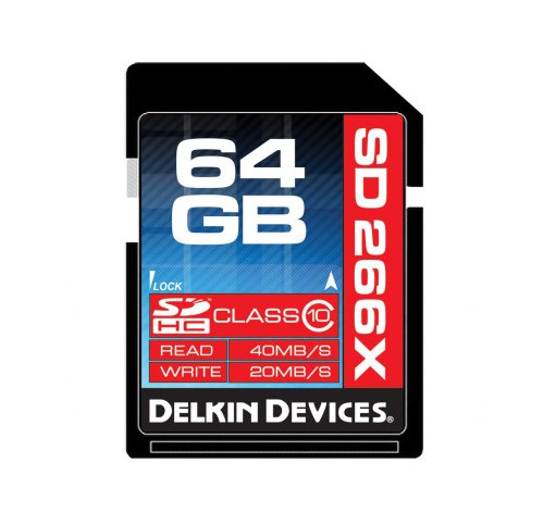 Delkin Pro Secure 64GB SDXC Pro Class 10 266X 40MB/S Read 20MB/S Write On Sale