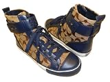 Coach Women's Foster Signature Hightop Sneakers (Khaki Navy)