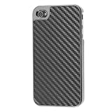 Carbon Fiber Chrome for Apple iPhone 4 4s 4g 4gs, Black