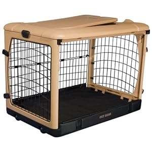 Pet Gear Another Door Steel Crate with Fleece Pad for cats and dogs approximately 70-pounds, Tan Pet Gear the Other Door Steel Crate with Fleece Pad for cats and dogs up to 70-pounds, Tan