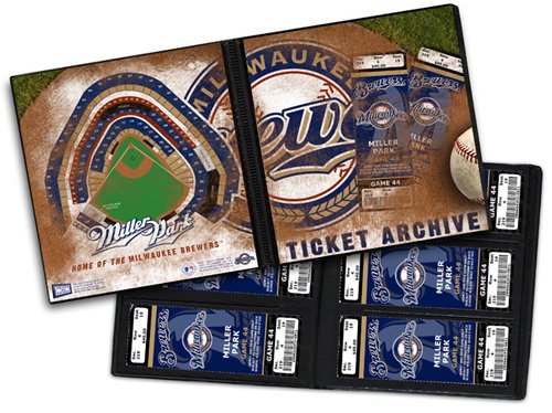 Milwaukee Brewers Ticket Album, Holds 96 Tickets