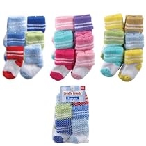 Luvable Friends Newborn Socks in Reusable Washbag, 6-Pack