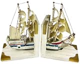 Pair Of Wooden Nautical Ship Bookends Whitewashed