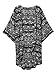 Persun Women Dark Blue Tribe Pattern 3/4 Sleeve Loose Kimono, Blue, Large